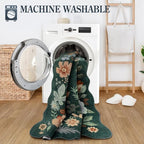 Lahome Floral Green Rugs for Entryway, 2X3 Washable Kitchen Rugs Non Slip Soft - Image 4