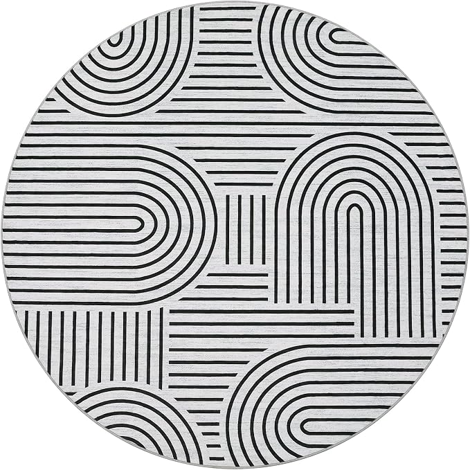 Washable Rug 4ft Area Rugs for Living Room, Abstract Rug for Bedroom, Soft - Image 5