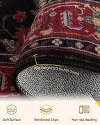 RELEANY Area Rugs Round 7ft Washable Non-Slip, Floral Vintage Distress - Image 3