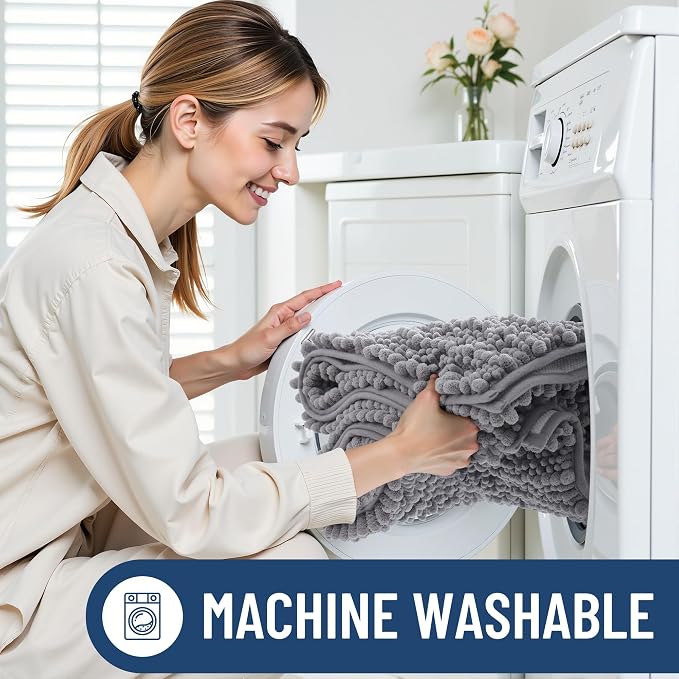 Smiry Dog Door Mat for Muddy Paws 59x20, Absorbent Dirt Trapper, Non-Slip - Image 6