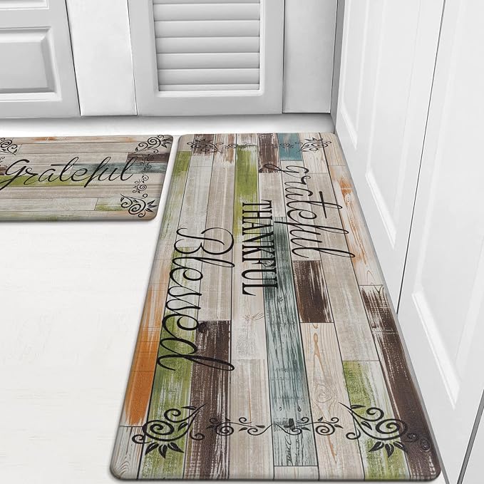 HEBE Anti Fatigue Kitchen Rugs Set of 2, Non Slip Cushioned Kitchen Mats by HEBE