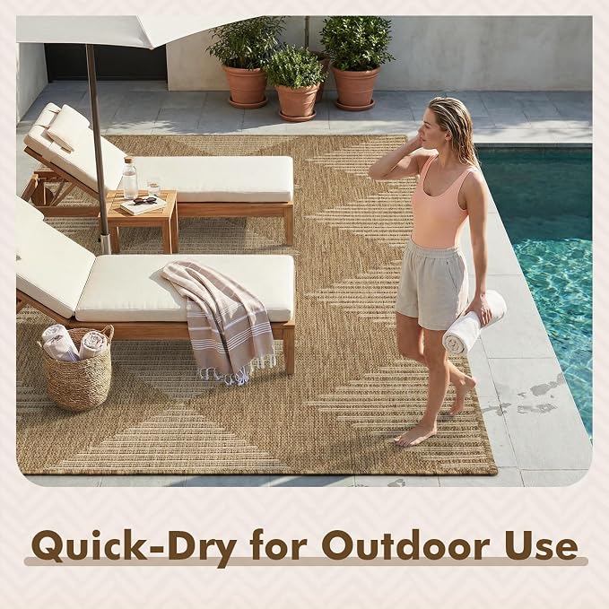 MontVoo-Outdoor Rug Carpet Patio Rug 8x10 Polypropylene Indoor Outdoor Rugs - Image 7