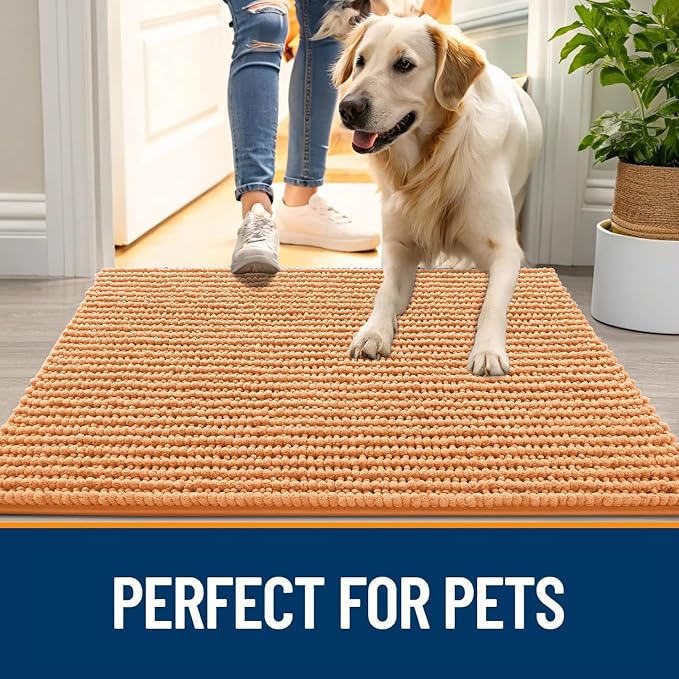 OLANLY Dog Door Mat for Muddy Paws 44x24, Ultra Absorbent Chenille Mud Doormat - Image 6