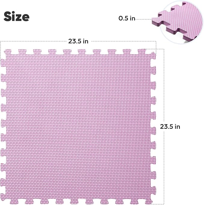 36 Pack Home Gym Mat, Puzzle Exercise Mat, EVA Interlocking Foam Floor Tiles - Image 2