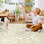 10x12 Area Rugs for Living Room: Floral Washable Rug Vintage Large Soft Boho - Image 7
