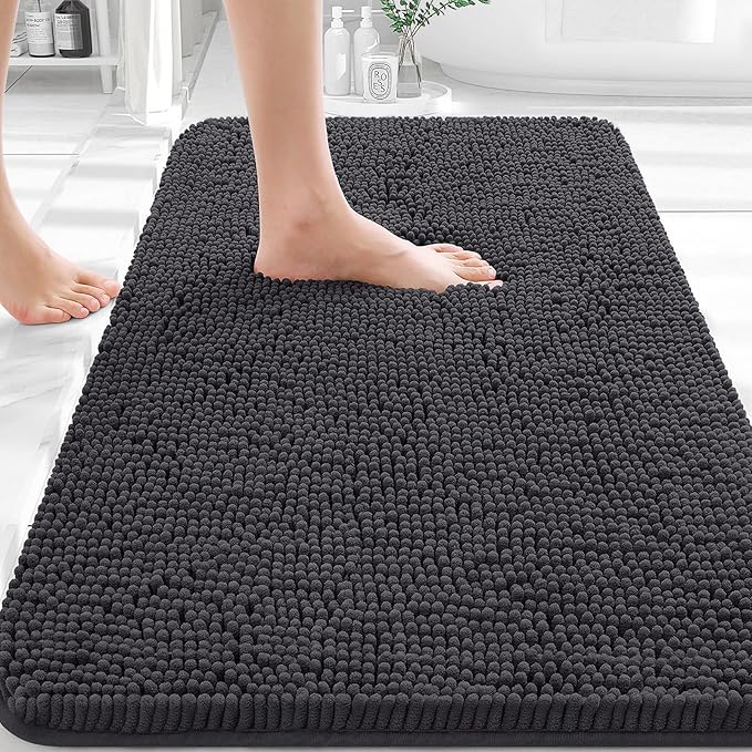 OLANLY Bathroom Rugs 30x20, Extra Soft Absorbent Chenille Bath Rugs, Rubber by OLANLY