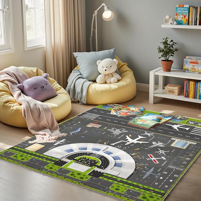 Airport Runway Play Rug for Kids - Image 3