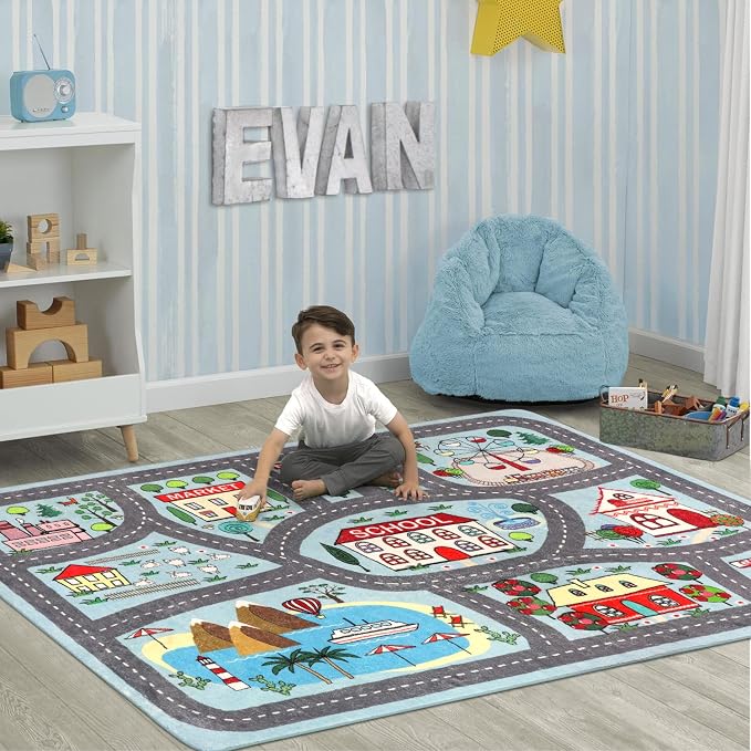 LIVEBOX Large Playroom Rug 5'x7' Kids Play Mat - Image 2