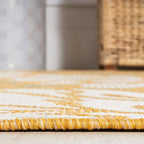 JONATHAN Y Floral Textured Weave Indoor Outdoor Area Rug 9X12 Yellow/Cream - Image 6