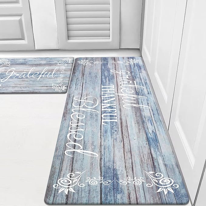 HEBE Anti Fatigue Kitchen Mat Set of 2 Non Slip Cushioned Kitchen Mats by HEBE