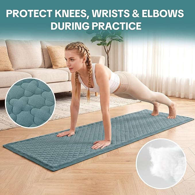 MABOZOO Cotton Yoga Mat, Non-Slip Breathable Yoga Rug - Image 4