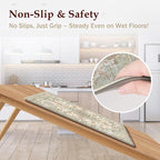 Boho Kitchen Mats for Floor 2 Piece Set Anti Fatigue Cushioned PVC Kitchen Rugs - Image 4