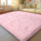 Mugorn Pink Fluffy Soft Rugs for Girls Bedroom, 5x7 Ft Large Shaggy Area Rugs by MUGORN