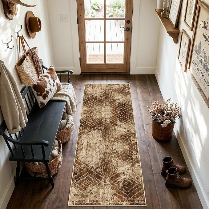 BESTSWEETIE Area Rug 2x8 Rug Machine Washable Non-Slip Low Pile Print Pattern - Image 2