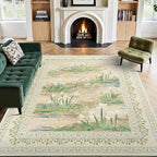 Lessymo Floral 8x10 Area Rugs for Living Room, Soft Non Slip Washable Rugs for by Lessymo