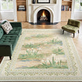 Lessymo Floral Large Area Rug 9x12, Living Room Washable Area Rugs Non Slip by Lessymo