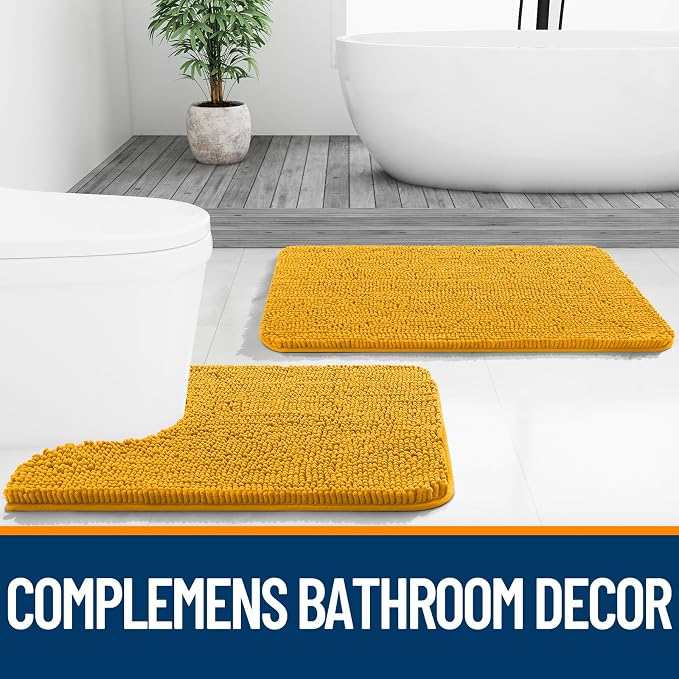 OLANLY Bathroom Rugs 30x20, Extra Soft Absorbent Chenille Bath Rugs, Rubber - Image 7