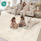 10x12 Area Rug for Living Room: Vintage Boho Neutral Washable Rug Indoor Soft - Image 7