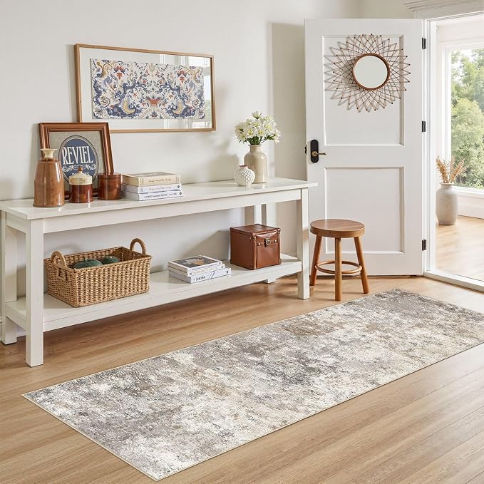 UERMEI 2x6 Washable Runner Rug for Hallway, Non Slip Low Pile Kitchen Carpet - Image 2