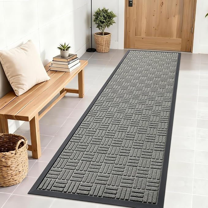OLANLY Front Door Mat Outside Entrance 71x23, Heavy Duty Sturdy Natural Rubber by OLANLY