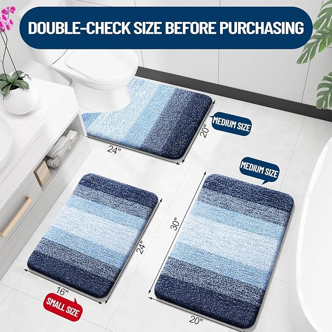 OLANLY Bathroom Runner Rugs Mat 70x24, Extra Soft Absorbent Microfiber Bath Rugs - Image 2