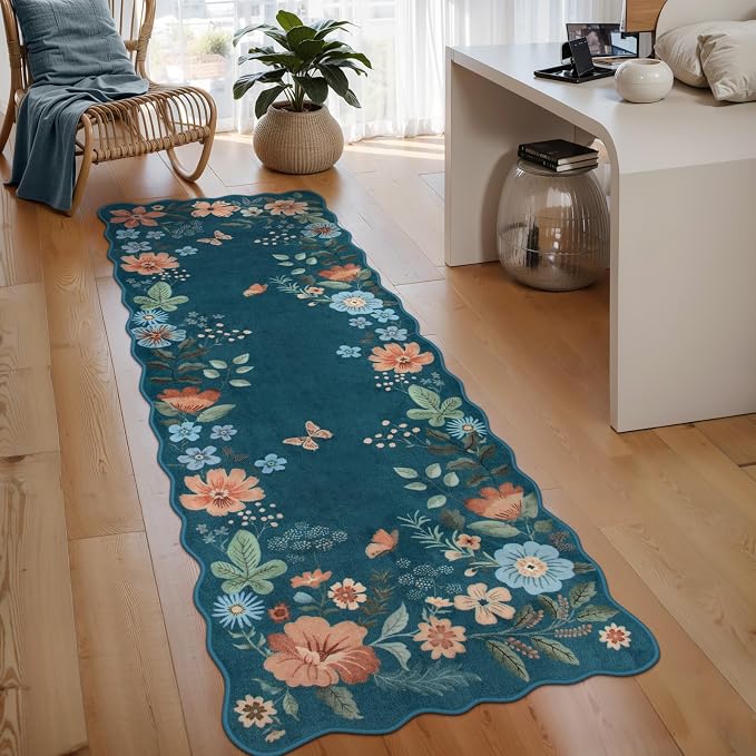 Lahome Floral Kitchen Runner Non-Slip, 2X6 Soft Washable Hallway Runner Rug by Lahome