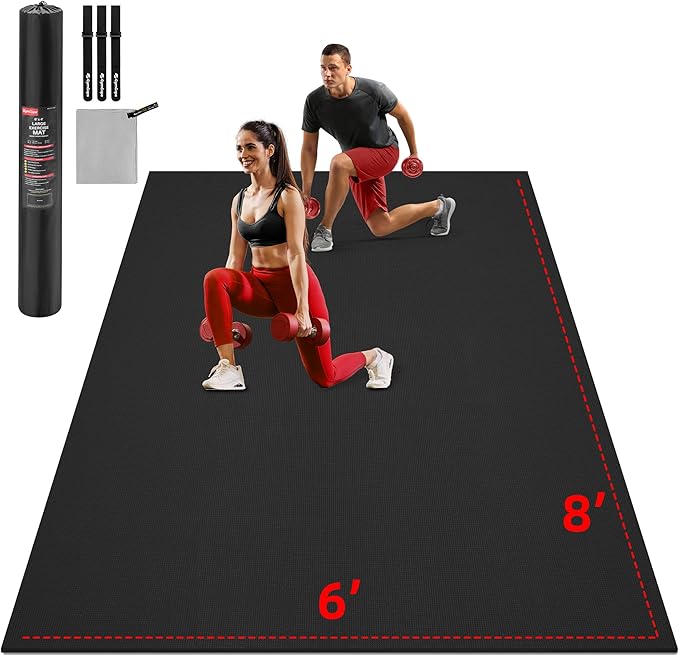 GymCope Extra Large Exercise Mat, Shoe-Friendly, High-Density, Weight Lifting by GymCope