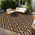 SAND MINE Reversible Mats, Plastic Straw Rug, Modern Area Rug, Large Floor Mat by SANDMIND