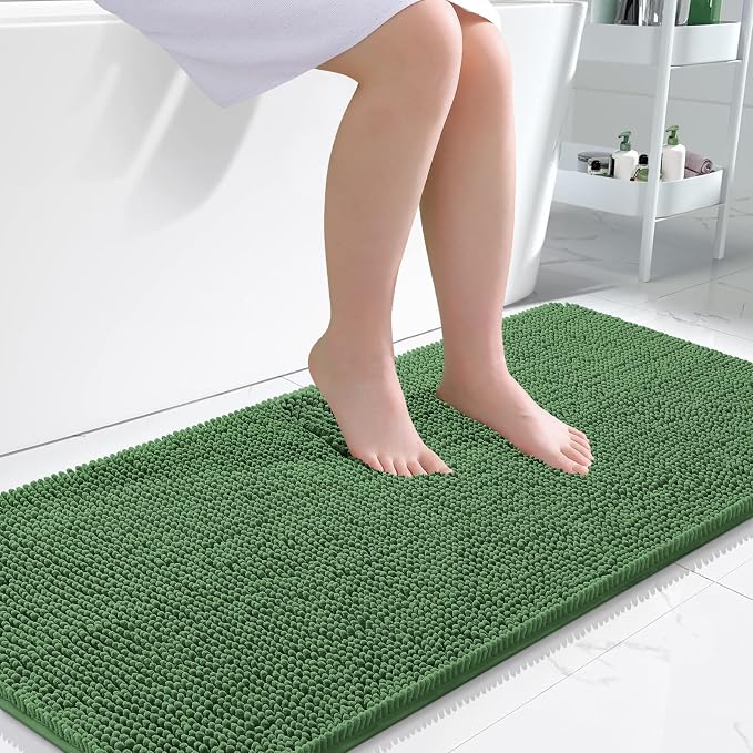 OLANLY Large Bathroom Rugs 50x30, Extra Soft Absorbent Chenille Bath Rugs by OLANLY