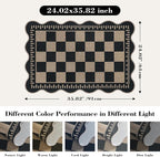 Checkered Easy Jute Entryway Rug, 2x3 Washable Non Slip Kitchen Rug, Indoor - Image 2