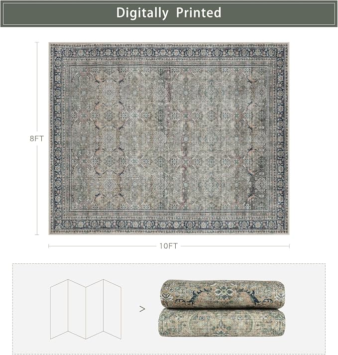 Srugn Washable Rugs 8x10 Area Rugs - Image 2