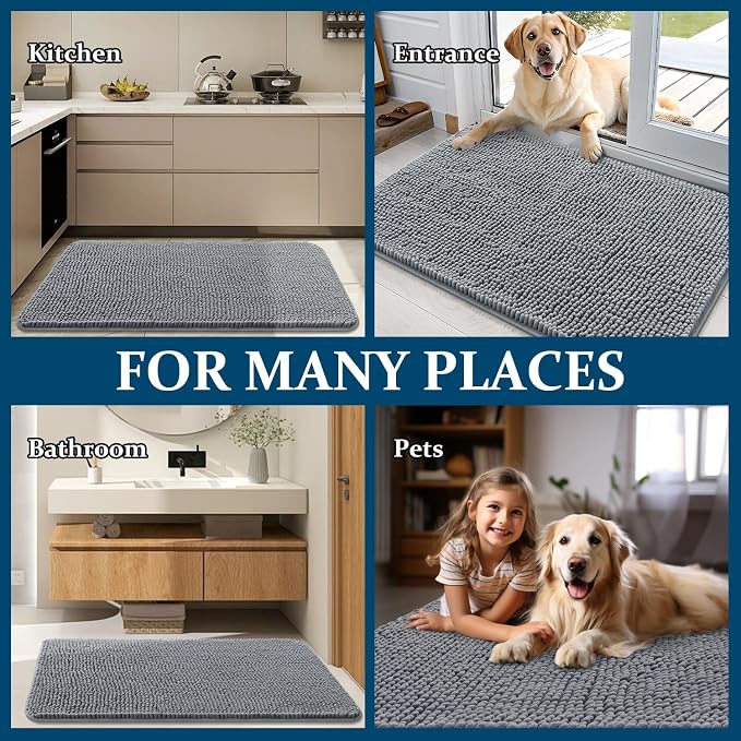 OLANLY Dog Door Mat for Muddy Paws 59x24, Absorbs Moisture and Dirt, Absorbent - Image 8