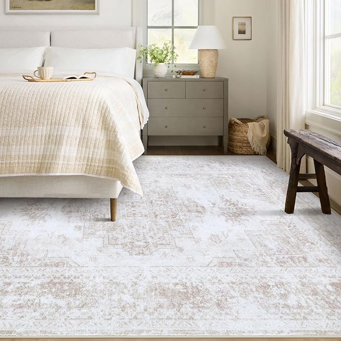 XLUEZ Area Rug 6x9 Living Room Rug, Machine Washable Vintage Distressed - Image 2