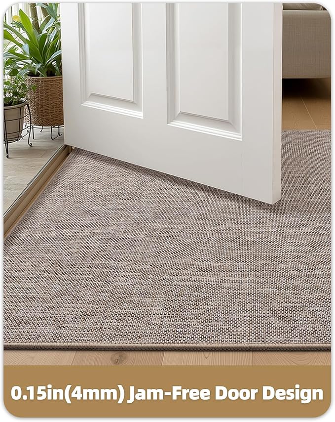 Color&Geometry Ultra Thin Indoor Door Mat 48"x72", Non Slip Rubber Backed Dirt - Image 3