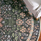 jinchan Zenith Round Rug 5ft Area Rug Soft 5'Round Floral Aesthetic Rug - Image 8