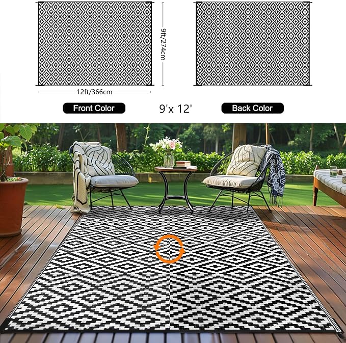 Outdoor Patio Plastic Straw Rug - Image 2