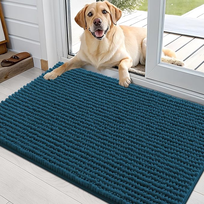 OLANLY Dog Door Mat for Muddy Paws 36x24, Ultra Absorbent Chenille Mud Doormat by OLANLY