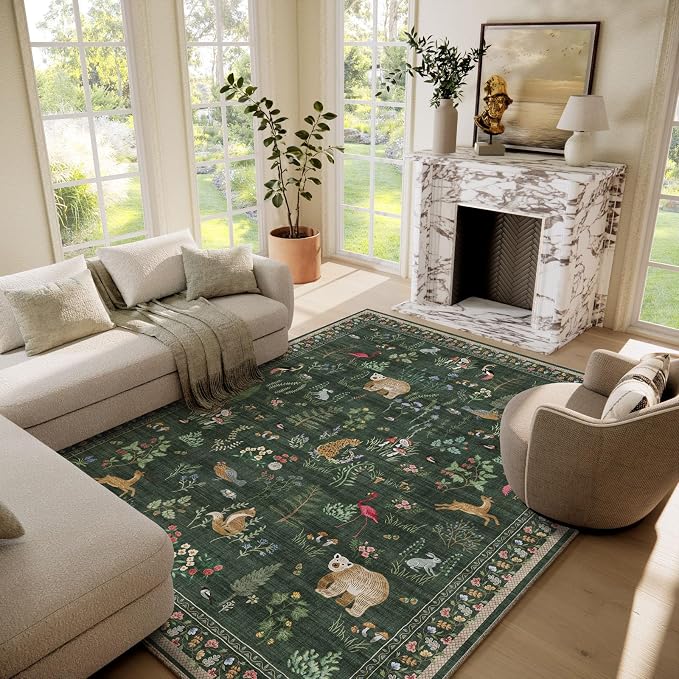 Machine Washable Rugs for Living Room: 6x9 Area Rugs for Bedroom Vintage Rugs by palohom