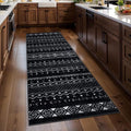 SERISSA 2x5 Kitchen Runner Rug, Washable Non-Slip Black and White Boho Rug by SERISSAHomeDecorCollection