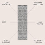 JONATHAN Y Boho Vintage Diamond Gray/Ivory Runner Rug 2X8 ft, Moroccan Hype - Image 2