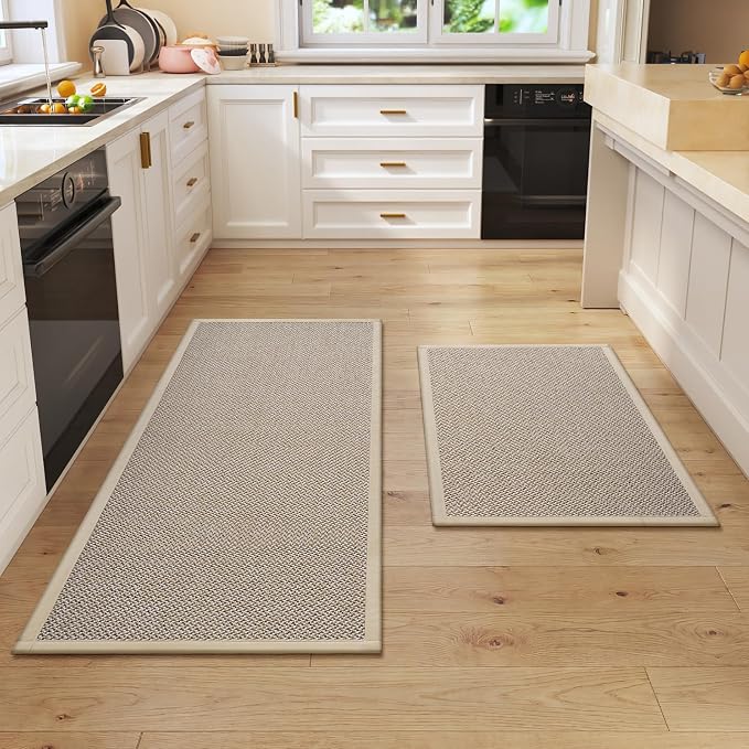 Kitchen Rugs Set of 2, Soft Kitchen Mats by QiCaiJia