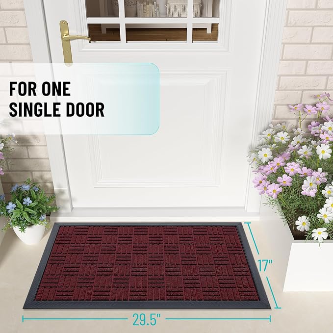 OLANLY Front Door Mat Outside Entrance 29.5x17, Heavy Duty Sturdy Natural - Image 2