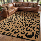 YIHOUSE 5×7 Ft Leopard Area Rugs, Washable High-Low Pile Plush Soft Rug by YIHOUSE
