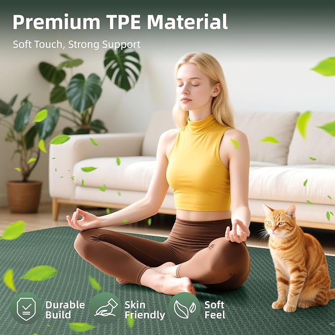 Extra Large Yoga Mat – 72"x48" or 78"x57", 1/4"–1/2" Thick Mat - Image 4