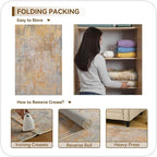 Entryway Rug 2x3 Beige Gold Door Mat Indoor Entrance 24x36, Washable Small - Image 8