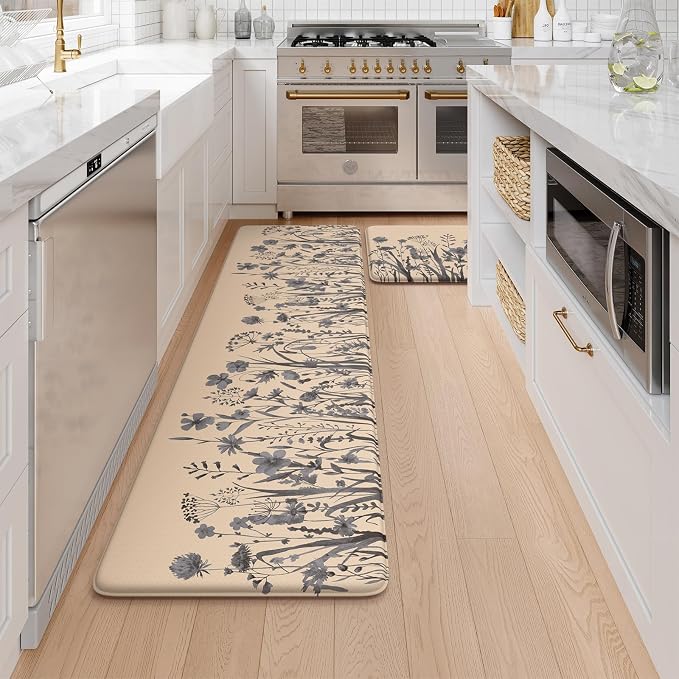 KIMODE Kitchen Anti Fatigue Mats, Farmhouse Kitchen Rugs Sets of 2, Memory Foam - Image 9