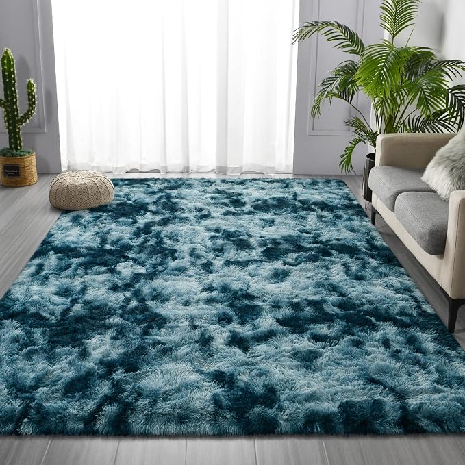 Deerhoo Large Shag Area Rugs 6 x 9, Tie-Dyed Plush Fuzzy Rugs - Image 2