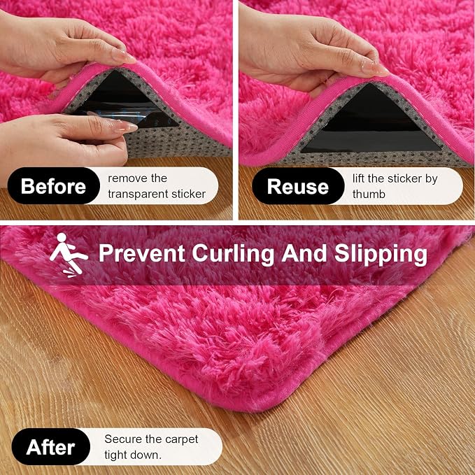 2x3 Rugs for Bedroom, Fluffy Area Rugs for Living Room, Small Fuzzy Shag Soft - Image 3