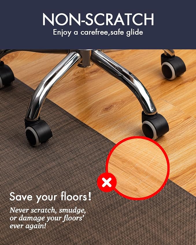 BARoyal Office Chair Mat for Hardwood Floor Under Desk Computer Rolling Chair - Image 2