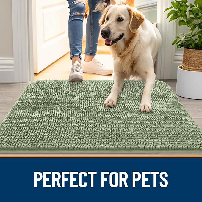 OLANLY Dog Door Mat for Muddy Paws 54x24, Absorbs Moisture and Dirt, Absorbent - Image 6